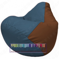 Бескаркасное кресло мешок Груша Г2.3-0307 (синий, коричневый)